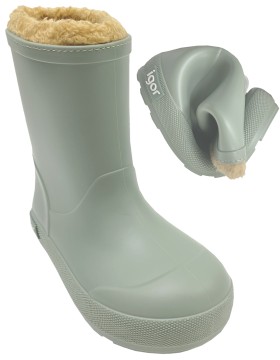 Leichte & flexible Barfußgummistiefel mit Warmfutter von IGOR aus Spanien Yogi in Verde