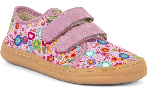 Canvas Sneaker/ Barfußschuhe Pink Flower zum turnen, als Hausschuhe von FRODDO G1700379