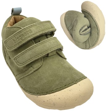 Knautschig weiche Lederschuhe / Barfußschuhe von BISGAARD * Carter * in Sage / Matt Grün