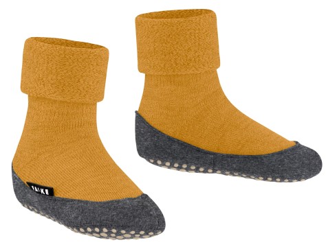 COSYSHOE - Warm haltender & rutschsicherer Hausschuh aus Wolle von FALKE in Curcuma / Currygelb
