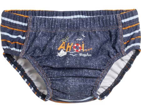 Windelbadehose + Kordelzug zur Weitenregulierung *Jeans Style* UPF 50+ v. PLAYSHOES 461130