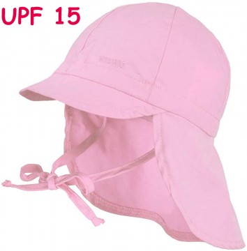 Sommermütze mit Schirm &amp; Nackenschutz z.binden, in Uni Rosa UPF 15 von MAXIMO 708580