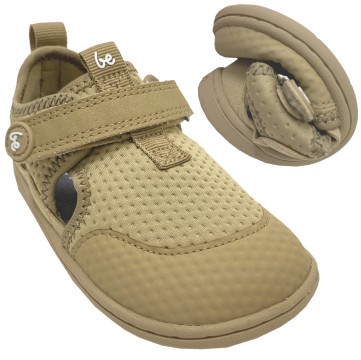 Vegane Halbsandale ZEST in Beige auf der Pebble Comfort Sohle von BeLENKA Kids