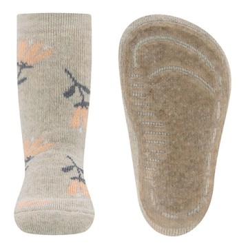 Stoppersocken aus BW Vollfrottee Softstep Sohle v. EWERS in Beige / Natur Blume 221331