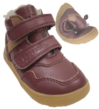Lammfell gefütterte Barfußschuhe, Knöchelhoch, aus Leder von BISGAARD in Bordeaux BECKY Lamb