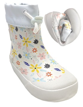 Extrem flexible & leichte Gummistiefel / Wellie Kurzschaft von KOEL in White Flower 27M006.71D