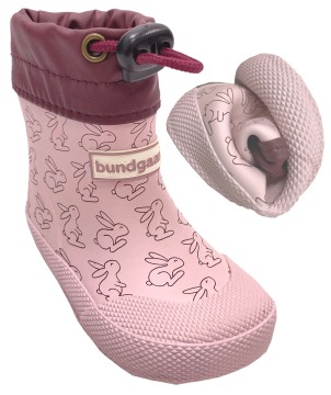 Extrem flexible &amp; leichte Barfußschuhe/ Gummistiefel Kurzschaft COVER in Rosa Hase BUNDGAARD