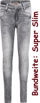 Ultra Stretch Jeans Slim Fitting, Bundweite: Super SLIM in Grey Denim von BLUE EFFECT 2725-9692
