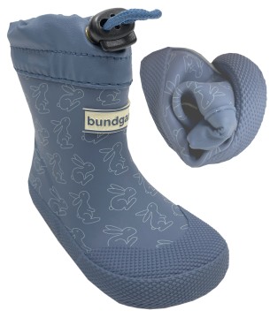 Extrem flexible &amp; leichte Barfuß- Gummistiefel Kurzschaft COVER in TEAL Blau / Grau Hase BUNDGAARD