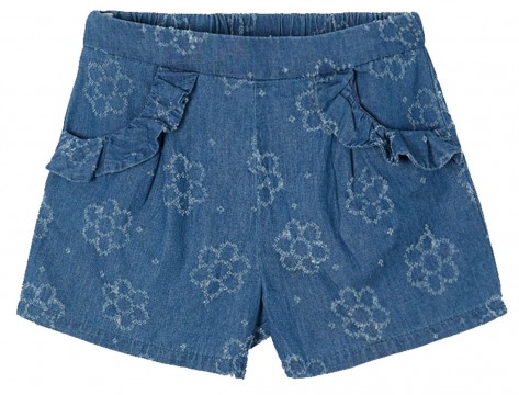 Luftig leichte Shorts mit Ajour Muster in Denim Blue aus weicher BW Webware von MAYORAL 3277