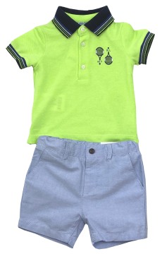 Sportlich schickes Sommerset Baby Boy Polo Shirt Kurzarm in Neon Grün &amp; Shorts von MAYORAL 1234