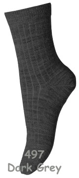 Dünne Wollsocke ~mittlere Höhe~ aus Superwasch Soft Merino Wolle Artikel 718 in 497 Dark Grey