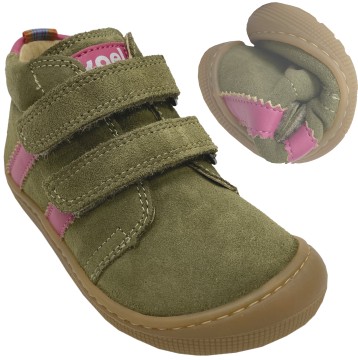 Mid Top Barfußschuhe / Sneaker aus Suede Leder von KOEL Modell David in Olive 07M049.301