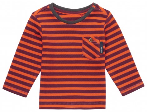 LA Shirt in Rostorange / Weinrot gestreift von NOPPIES Baby Boys 64451