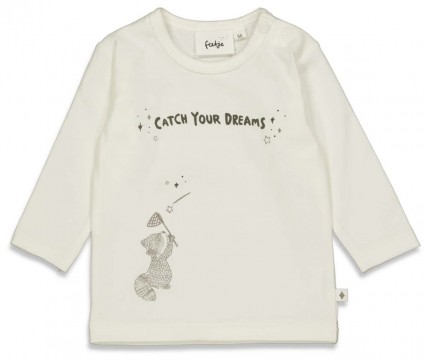 Schlichtes LA Shirt in Offwhite Catch Your Dreams BIO BW Jersey v. FEETJE *Sketchy Star* 1783