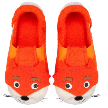 Schlupf - Hausschuhe aus Wolle, TPR Sohle von NANGA in Orange Modell * FOX / Fuchs 2.0 *