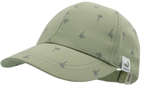 Base Cap / Schirmmütze aus leichter BW in Hellem Khaki / Oliv Palmenprint von MAXIMO 106276