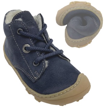 Leder Halbschuhe mit Lammwoll Futter in Dark Navy von PEPINO by RICOSTA Barefoot COLIN