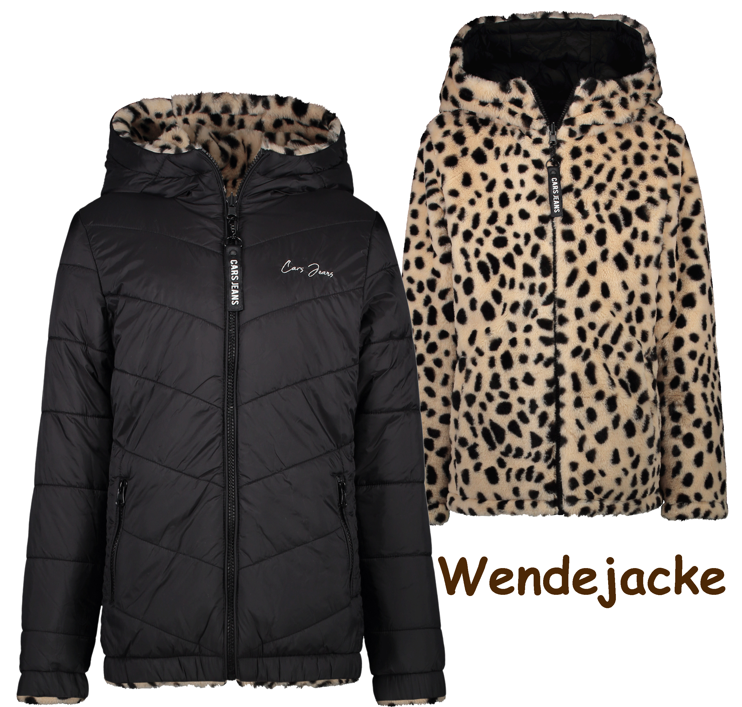 Cars Jeans, Wendejacke, Winterjacke, Leopard, Tierfell