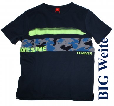 Cooles T-Shirt in Dark Navy - BIG Weite - mit Camouflage Print von S.OLIVER Junior 8900