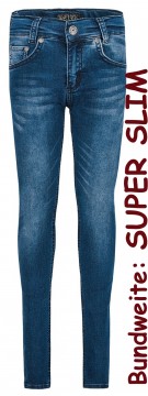 Ultra Stretch Jeans Slim Fitting, Bundweite: Super SLIM in Medium Blue von BLUE EFFECT 2725-9698