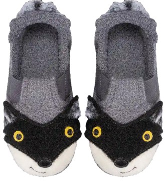 Schlupf - Hausschuhe aus Wolle, TPR Sohle von NANGA in Grau Modell * Racoon 2.0 *