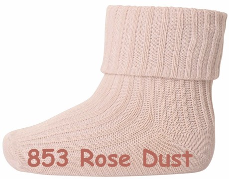 Wollsocke mit Umschlagbund aus Superwasch Soft Merino Wolle Artikel 589 in 853 zartem Rose Dust