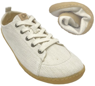 Vegane Low Top Sneaker / Barfußschuhe aus Hanf &amp; BIO BW in Natur von MUKISHOES Modell SAND