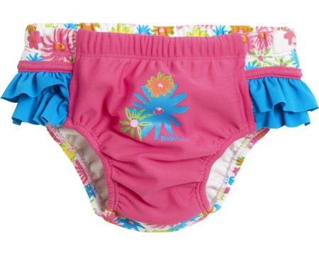 Windelbadehose + Kordelzug zur Weitenregulierung *Pink Flower* UPF 50+ v. PLAYSHOES 461150