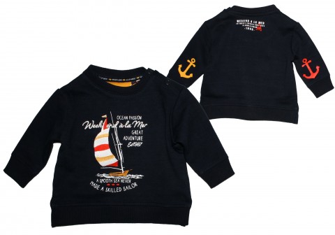 Kuscheliges Sweatshirt in Dark Navy mit Segelboot Stick von WEEK END A LA MER B221-10