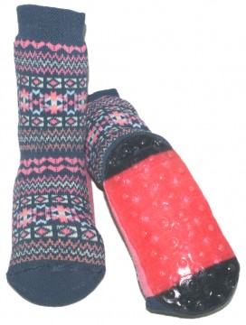 Stopper Socken / Stoppis von EWERS Modell: Inka in Jeansblau / Rosa 27073-1149