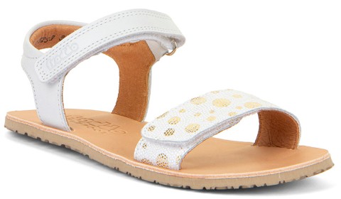 Barfuss Sandalen mit Lederriemchen in Weiß / mit goldenen Punkten von FRODDO Barefoot G3150264