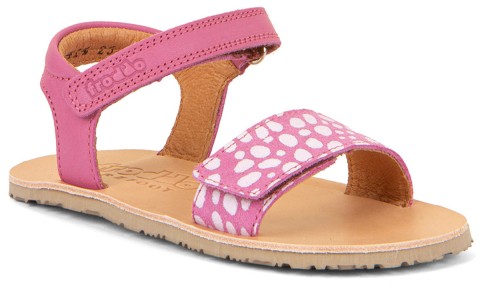 Barfuss Sandalen mit Lederriemchen in Pink / Weiße Punkte von FRODDO Barefoot G3150264