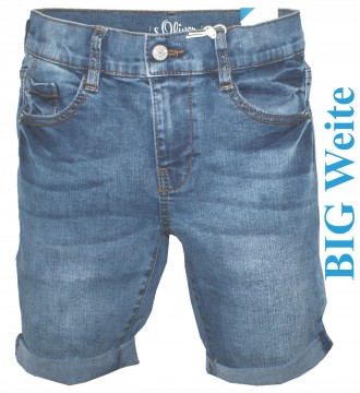Super Stretch Jeans Bermuda / Shorts in Medium Blue Denim BIG Weite von s.OLIVER X130