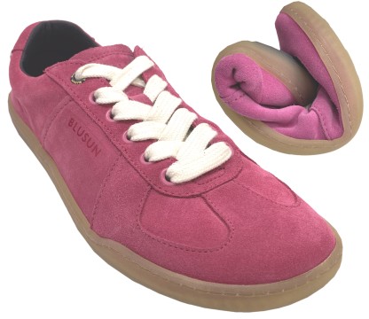 Lässig schicker Sneaker / Barfußschuhe in knallig Bold Pink von BLUSUN aus Leder BLSN-200W