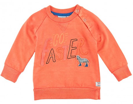 Frecher Sweater kuschelig weich in Orange mit Patches &amp; Stitches von FEETJE Serie Wheels 0913
