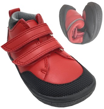 Vegane Halbschuhe /Barfußschuhe + TEX Membran PLAYFUL BFN Schnitt von BEDA in ROT / REDDY