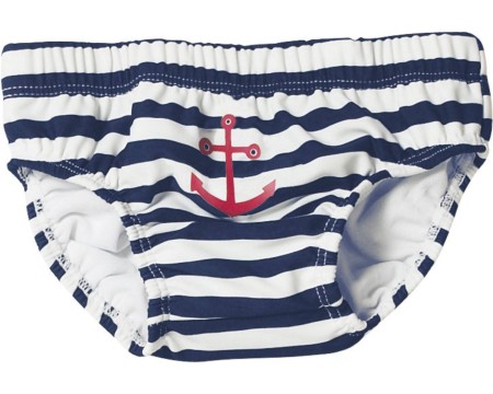 Windelbadehose + Kordelzug zur Weitenregulierung *Maritim Anker* UPF 50+ v. PLAYSHOES 460110