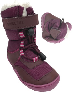 Gefütterte Vegane Barfußschuhe TEX Membran &amp; Grip Sohle Pflaume/Pink bLIFESTYLE *MONODON*