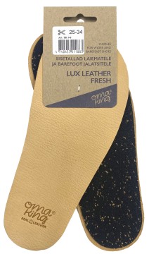 Einlegesohlen für Barfußschuhe v. OMA King "LUX Leather Fresh " Atmungsaktive Leder Sohlen zuschneid