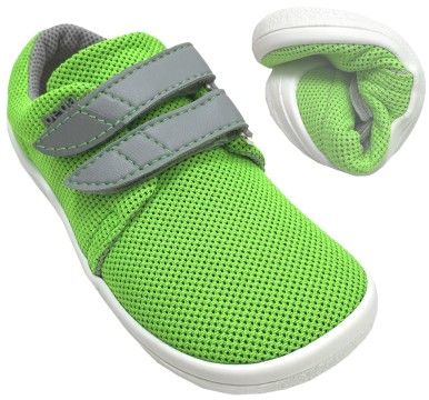 Leichte &amp; super flexible Textil Schuhe mit Mesh innen, Barfußschuhe von BEDA Modell LIME in Neon