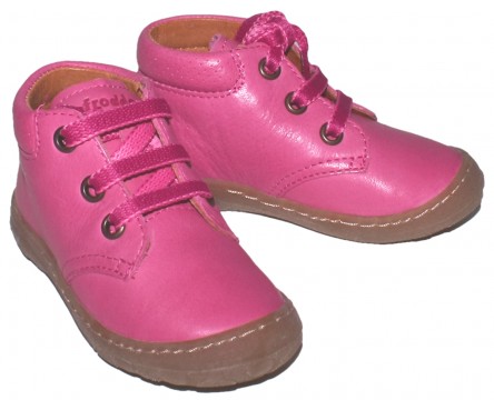 Lauflernschuh Schnürer in Pink aus glattem Leder mit flexibler Sohle von FRODDO G2130161-2