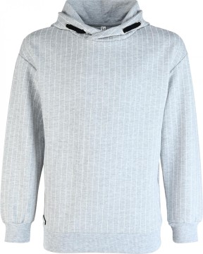 Kapuzen Sweater / Hoodie in schlichtem Grau mit Nadelstreifen in Weiß von BLUE EFFECT 6179