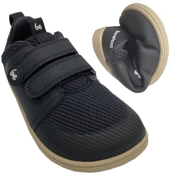 Vegane Sneaker *BOUNTY* in Schwarz auf der Pebble Comfort Sohle von BeLENKA Kids