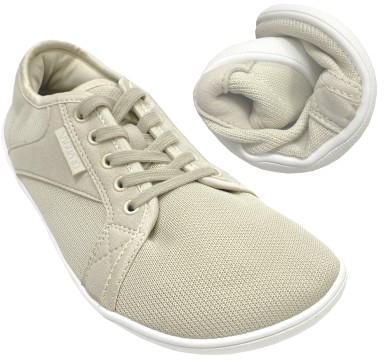 Flexible & leichte Barfußschuhe für breitere Füße Strickgewebe SAGUARO LUCK1 in BEIGE